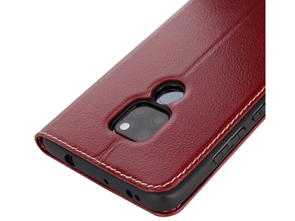 Top Grain Leather Case With Windows for Huawei Mate 20 - Rosewood