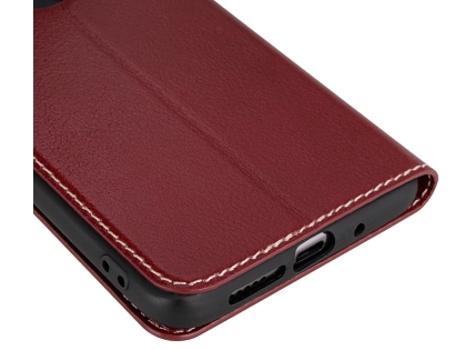 Top Grain Leather Case With Windows for Huawei Mate 20 - Rosewood