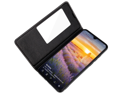 Top Grain Leather Case With Windows for Huawei Mate 20 - Black