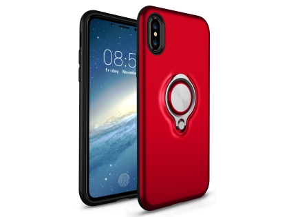 Impact Case With Ring Holder for iPhone Xs Max - Red Impact Case