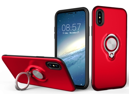 Impact Case With Ring Holder for iPhone Xs Max - Silver
