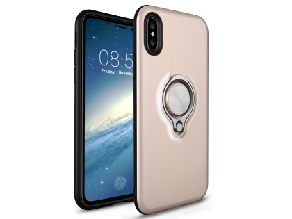 Impact Case With Ring Holder for iPhone Xs Max - Gold Impact Case