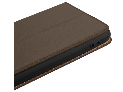 Top Grain Leather Case With Windows for OPPO R15 - Brown