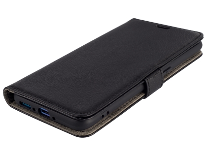 Synthetic Leather Wallet Case with Stand for OPPO R17 Pro - Black
