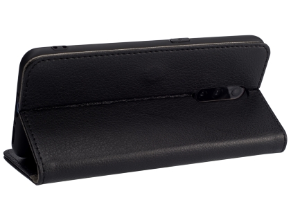 Synthetic Leather Wallet Case with Stand for OPPO R17 Pro - Black