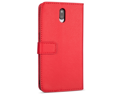 Synthetic Leather Wallet Case with Stand for OPPO R17 - Red Leather Wallet Case