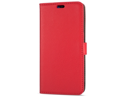 Synthetic Leather Wallet Case with Stand for OPPO R17 - Red