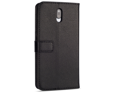 Synthetic Leather Wallet Case with Stand for OPPO R17 - Black Leather Wallet Case