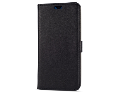 Synthetic Leather Wallet Case with Stand for OPPO R17 - Black