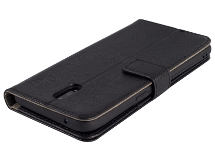 Synthetic Leather Wallet Case with Stand for OPPO R17 - Black