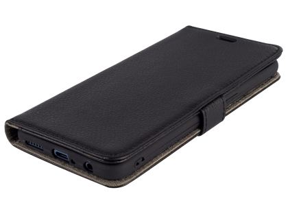 Synthetic Leather Wallet Case with Stand for OPPO R17 - Black