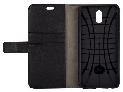 Synthetic Leather Wallet Case with Stand for OPPO R17 - Black