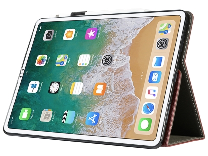 Synthetic Leather Flip Case with Stand for iPad Pro 11 1st Gen (2018) - Burgundy