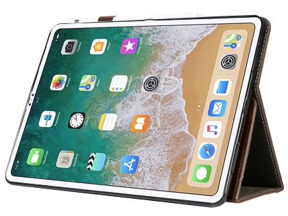Synthetic Leather Flip Case with Stand for iPad Pro 11 1st Gen (2018) - Brown