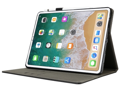 Synthetic Leather Flip Case with Stand for iPad Pro 11 1st Gen (2018) - Black