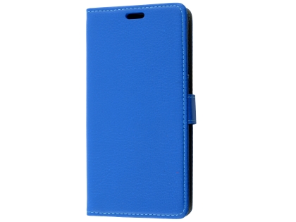 Synthetic Leather Wallet Case with Stand for OPPO A3s - Blue