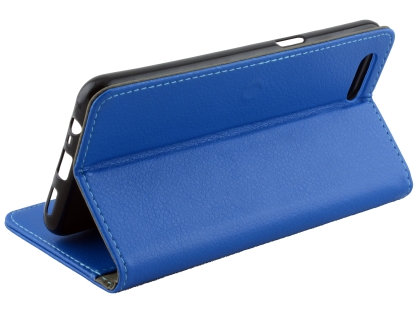 Synthetic Leather Wallet Case with Stand for OPPO A3s - Blue