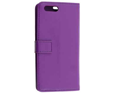 Synthetic Leather Wallet Case with Stand for OPPO A3s - Purple Leather Wallet Case