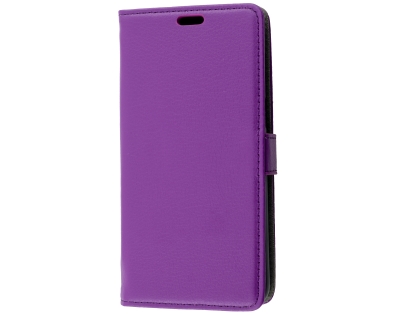 Synthetic Leather Wallet Case with Stand for OPPO A3s - Purple