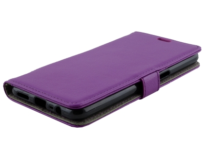 Synthetic Leather Wallet Case with Stand for OPPO A3s - Purple