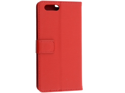 Synthetic Leather Wallet Case with Stand for OPPO A3s - Red Leather Wallet Case