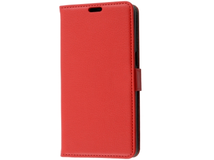 Synthetic Leather Wallet Case with Stand for OPPO A3s - Red
