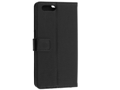 Synthetic Leather Wallet Case with Stand for OPPO A3s - Black Leather Wallet Case