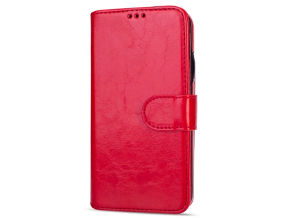 2-in-1 Synthetic Leather Wallet Case for iPhone XR - Red