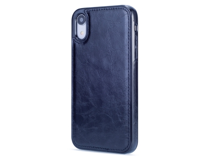 2-in-1 Synthetic Leather Wallet Case for iPhone XR - Midnight Blue