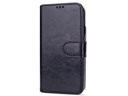 2-in-1 Synthetic Leather Wallet Case for iPhone XR - Black
