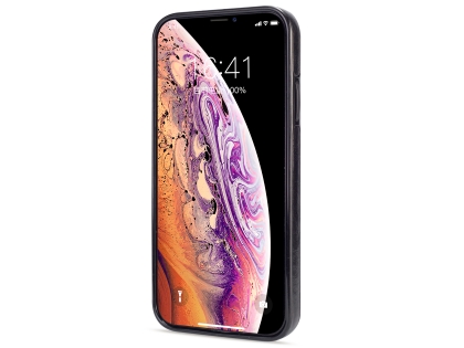 2-in-1 Synthetic Leather Wallet Case for iPhone XR - Black