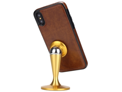 2-in-1 Synthetic Leather Wallet Case for iPhone Xs Max - Red