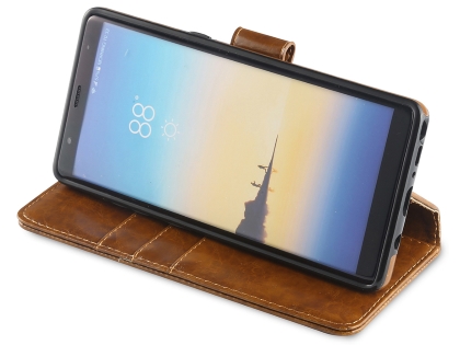 2-in-1 Synthetic Leather Wallet Case for Samsung Galaxy Note8 - Brown