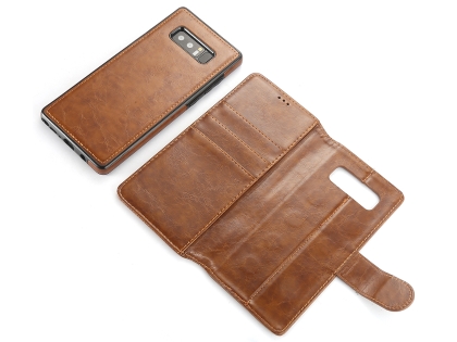 2-in-1 Synthetic Leather Wallet Case for Samsung Galaxy Note8 - Brown