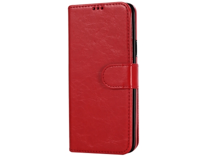 2-in-1 Synthetic Leather Wallet Case for Samsung Galaxy S9 - Red