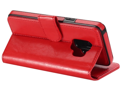 2-in-1 Synthetic Leather Wallet Case for Samsung Galaxy S9 - Red