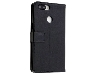 Synthetic Leather Wallet Case with Stand for OPPO AX7 - Black Leather Wallet Case