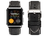 Premium Leather Band for 42/44 mm Apple Watch  - Black Watch Band