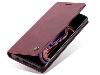 CaseMe Slim Synthetic Leather Wallet Case with Stand for Samsung Galaxy S10 5G - Burgundy Leather Wallet Case