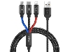 WiWU Atom 3-in-1 Charging & Sync Cable - Black Cable & Adapter