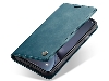 CaseMe Slim Synthetic Leather Wallet Case with Stand for iPhone Xs Max - Teal Leather Wallet Case
