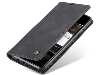CaseMe Slim Synthetic Leather Wallet Case with Stand for Xiaomi Redmi Note 9 Pro - Charcoal Leather Wallet Case