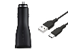 Samsung Adaptive Fast Charging 2A Car Charger with USB-C to USB-A Cable - Black Car Charger