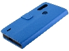 Synthetic Leather Wallet Case with Stand for Motorola Moto E7 Power - Blue Leather Wallet Case