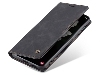 CaseMe Slim Synthetic Leather Wallet Case with Stand for Samsung Galaxy S22 - Charcoal Leather Wallet Case