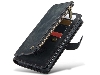 CaseMe Synthetic Leather Wallet Case with Zipper Pocket for Samsung Galaxy S22+ - Charcoal Leather Wallet Case