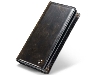 CaseMe Slim Wallet With Mobile Pouch - Dark Brown Leather Wallet Pouch