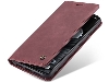 CaseMe Slim Synthetic Leather Wallet Case with Stand for Google Pixel 6a - Burgundy Leather Wallet Case