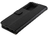 Synthetic Leather Wallet Case with Stand for vivo Y22s - Black Leather Wallet Case