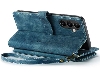 CaseMe Synthetic Leather Wallet Case with Zipper Pocket for Samsung Galaxy A54 - Teal Leather Wallet Case